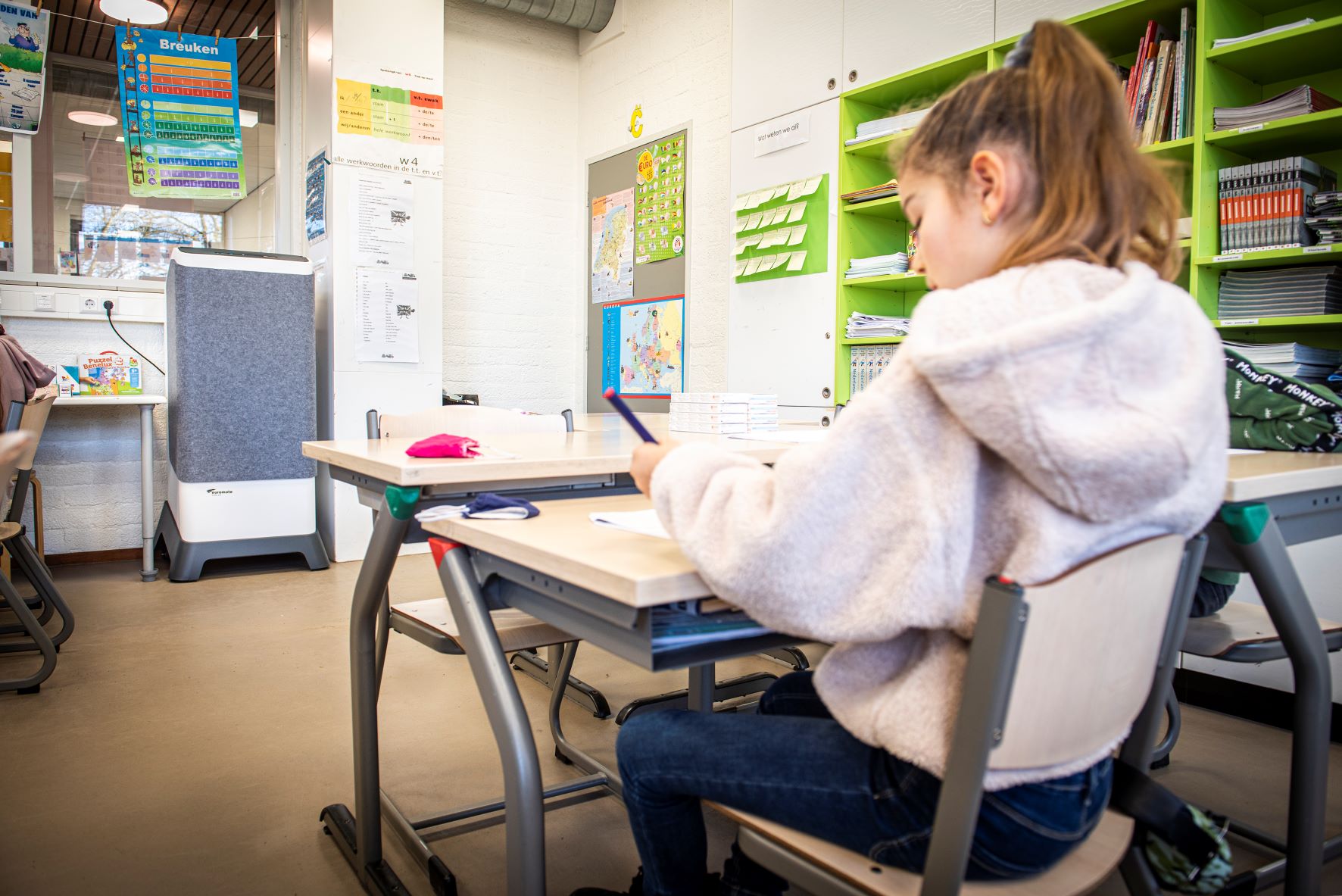 Luchtreiniger in de klas op scholen